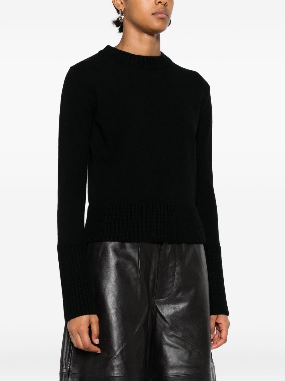 ribbed-cuff wool sweater - 3
