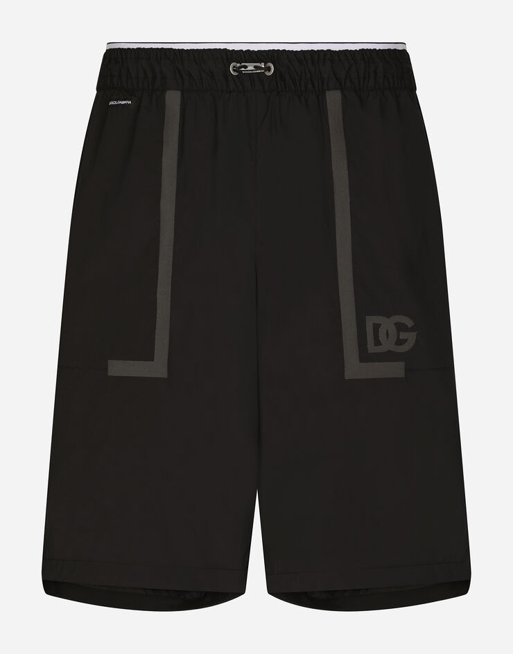 Long swim trunks with DG logo band - 1