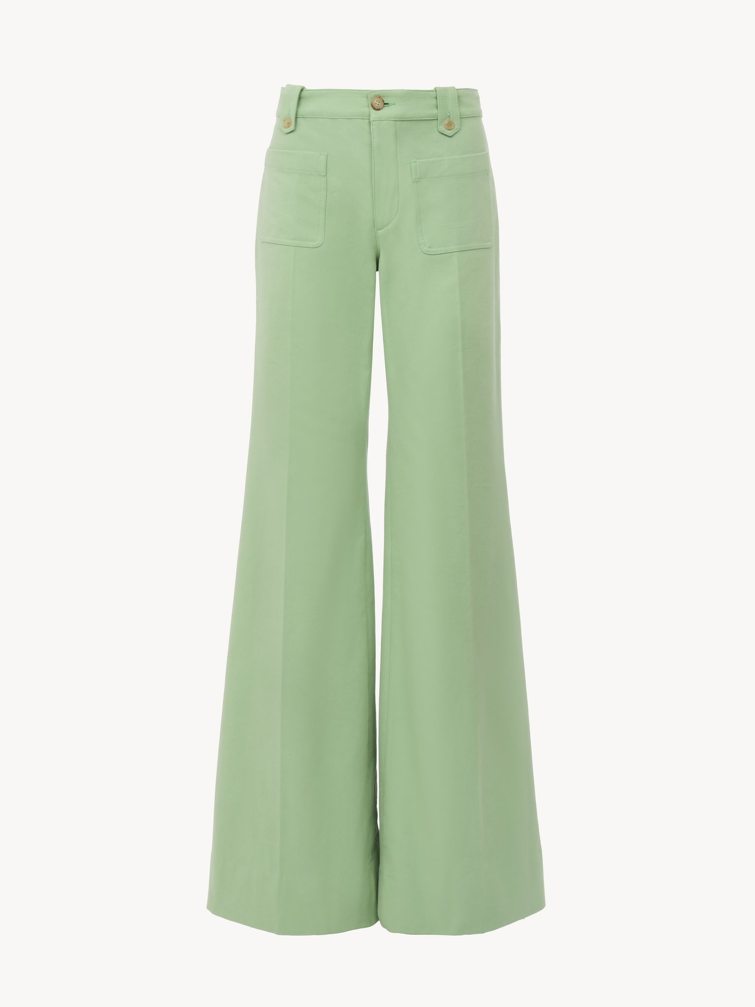 FLARED PANTS IN COTTON CANVAS - 2