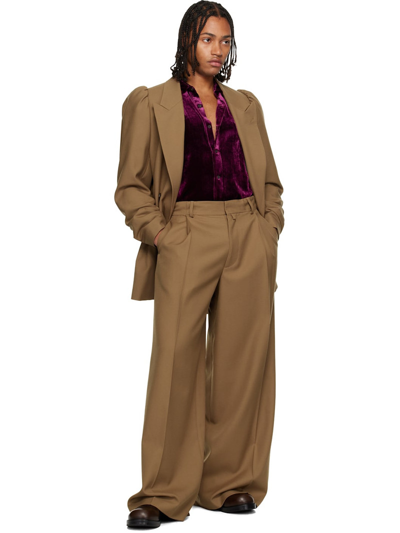 Dries Van Noten Brown Wool Twill Blazer outlook