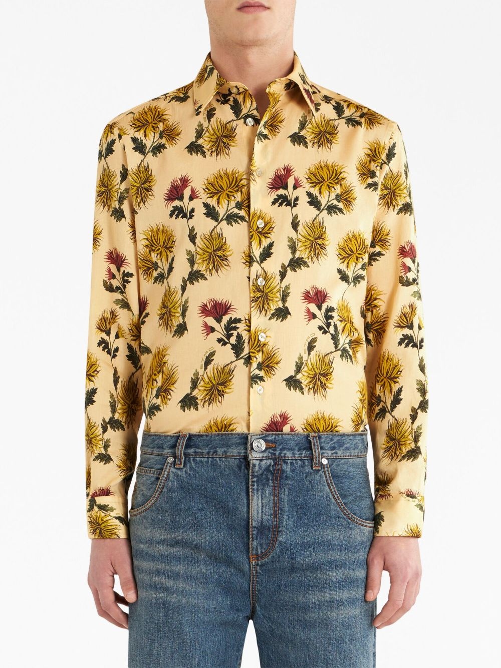 botanical-print cotton shirt - 2