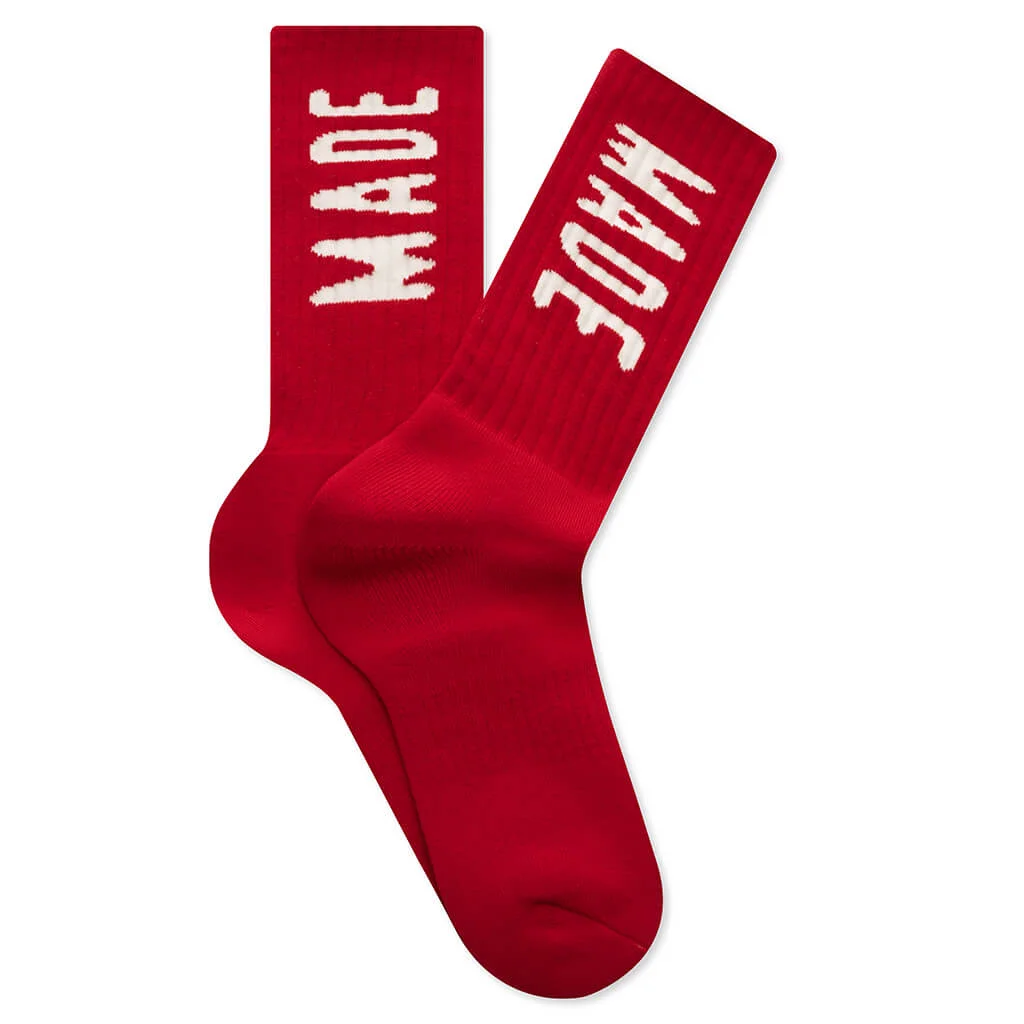 HM LOGO SOCKS - RED - 1