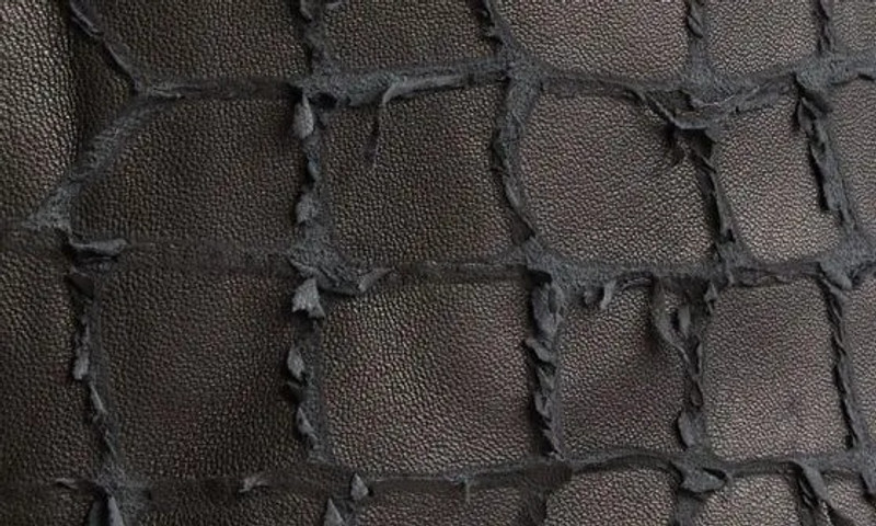 Snake Etched Lambskin Miniskirt 8