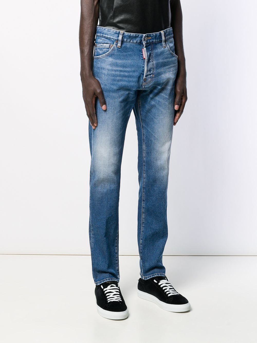 stonewashed straight-leg jeans - 3