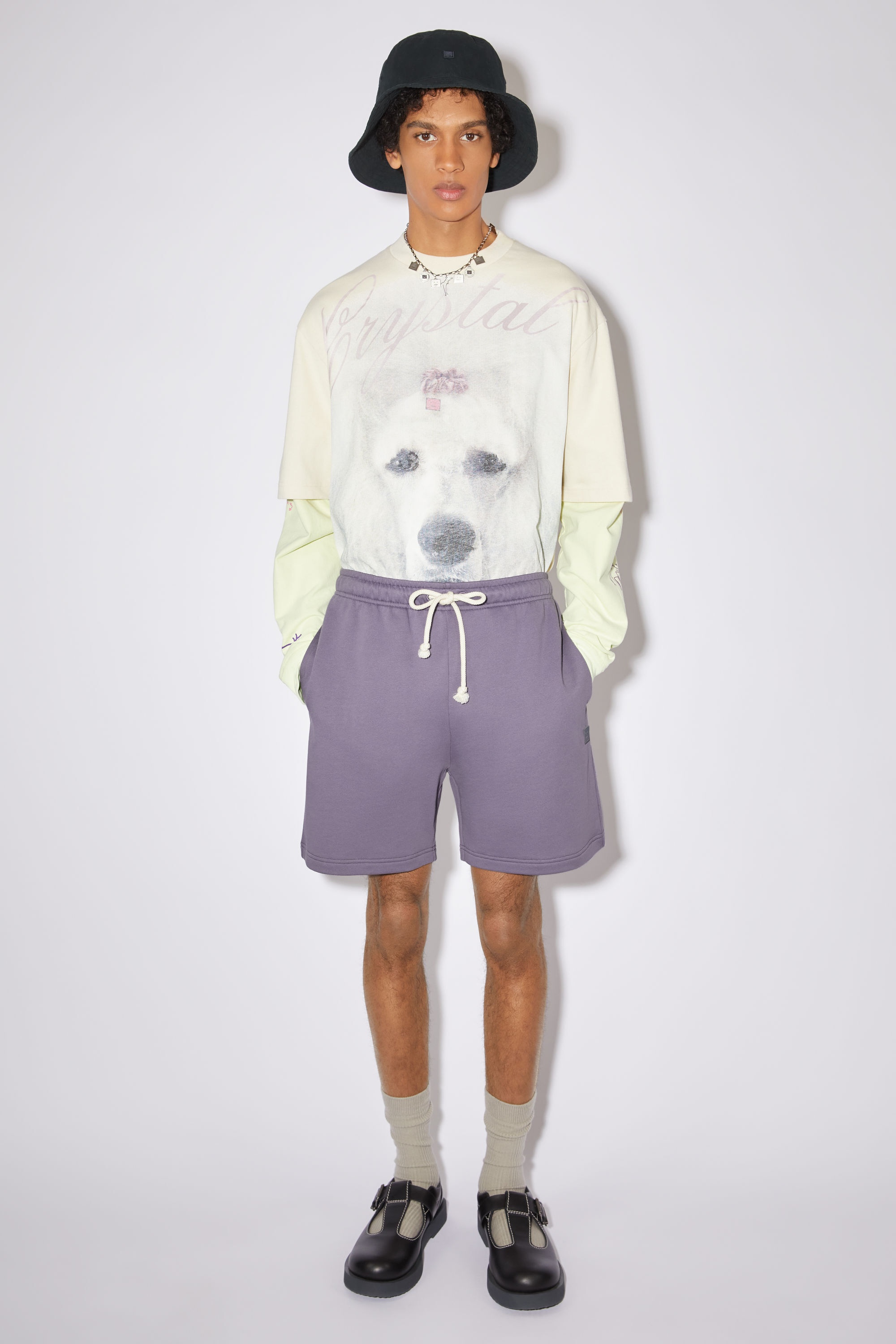 Cotton sweat shorts - Faded purple - 2