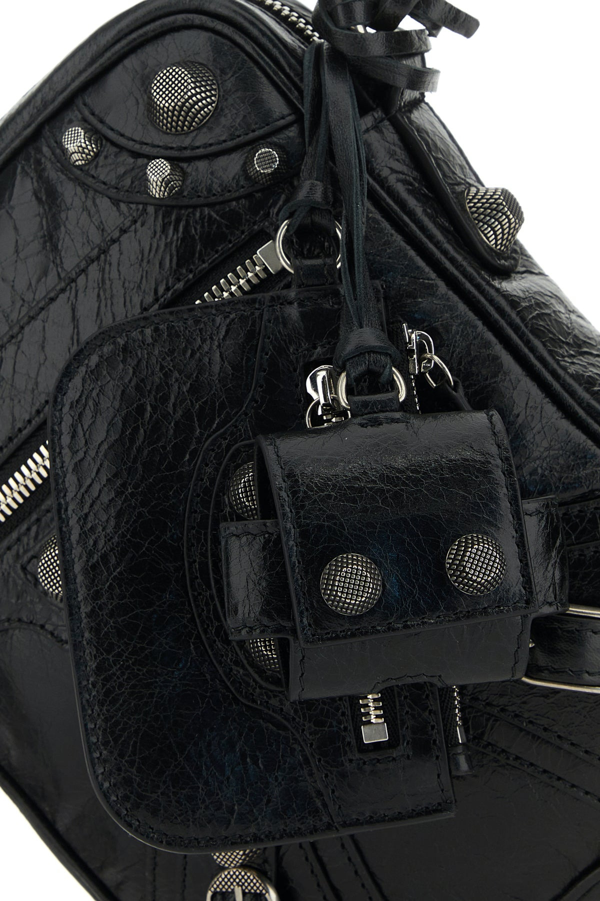 Black leather Le Cagole Men crossbody bag - 4
