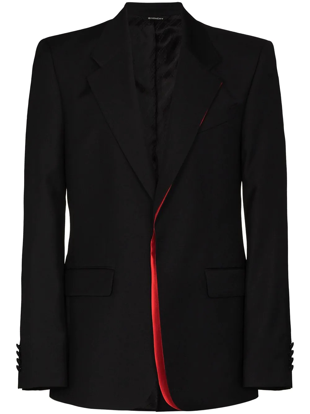 contrast-trim single-breasted blazer - 1