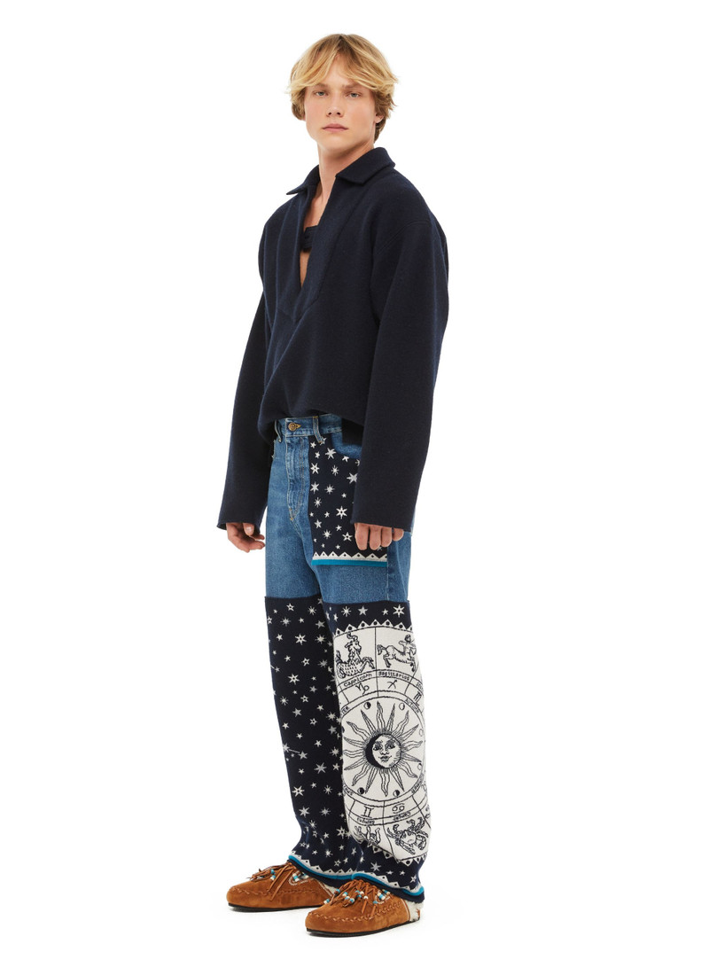 Astrology Wheel Denim Pants 5