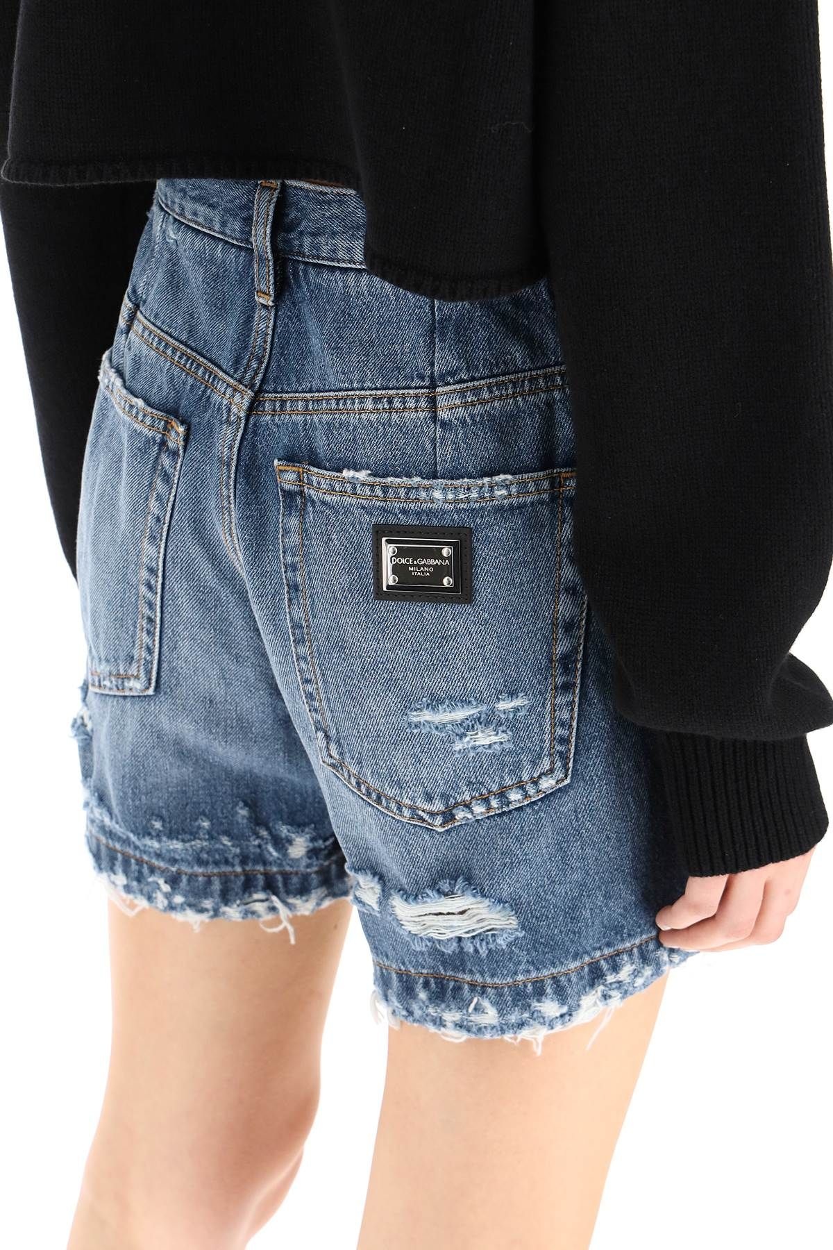 DESTROYED DENIM SHORTS - 5