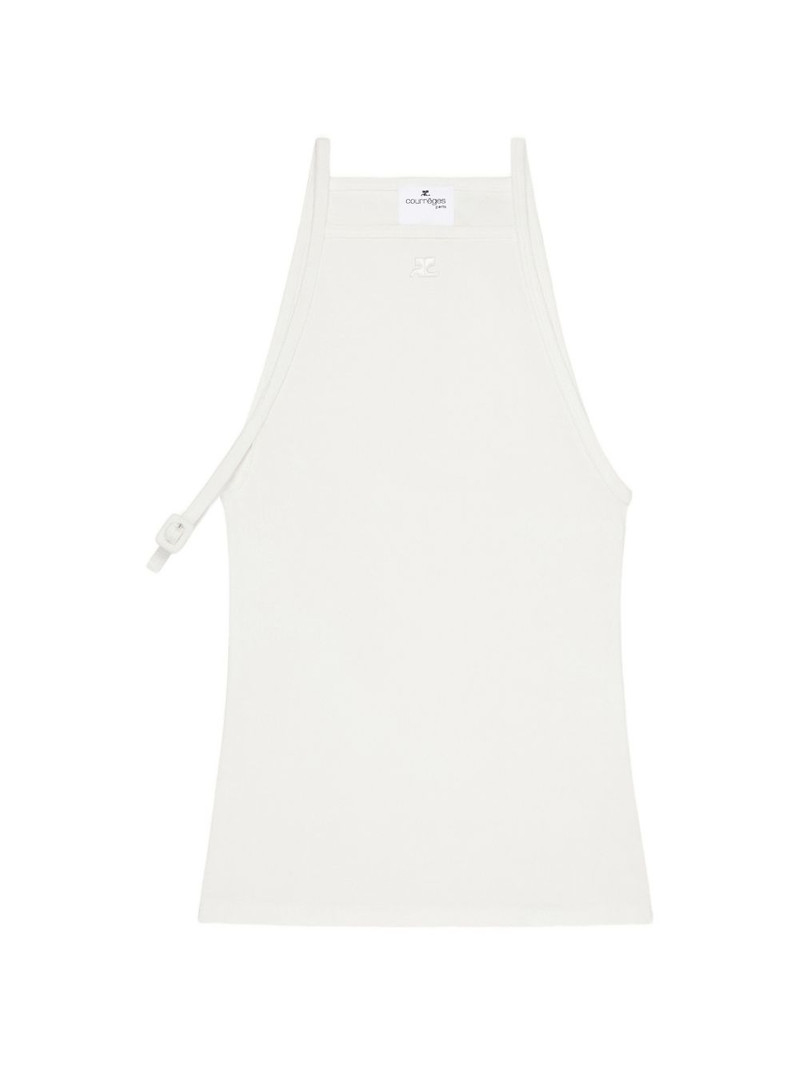 halterneck ribbed tank top 1