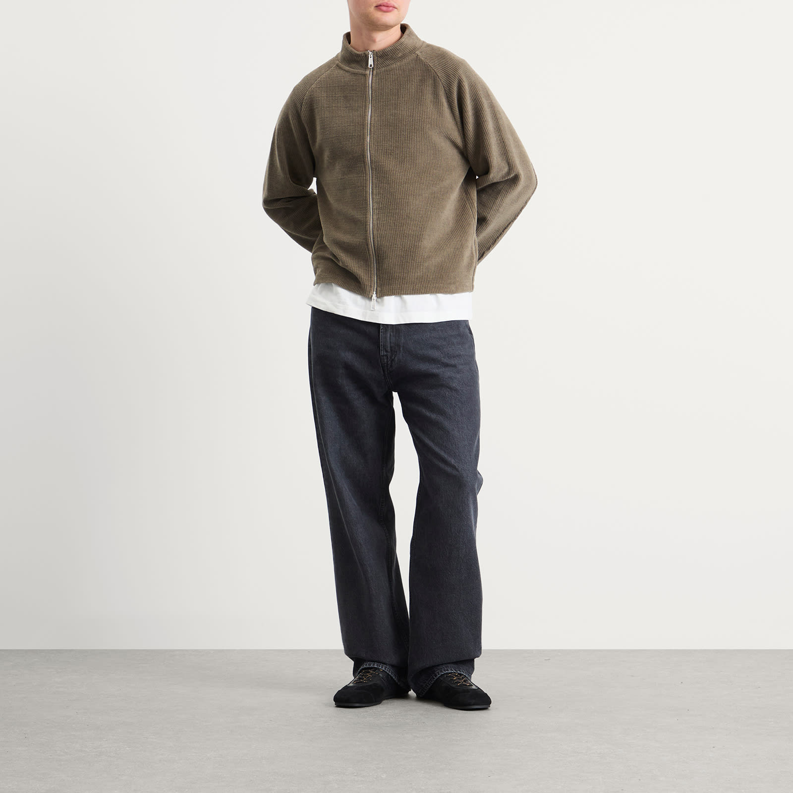 mfpen Leisure Zip Up Faded Taupe Knit - 4