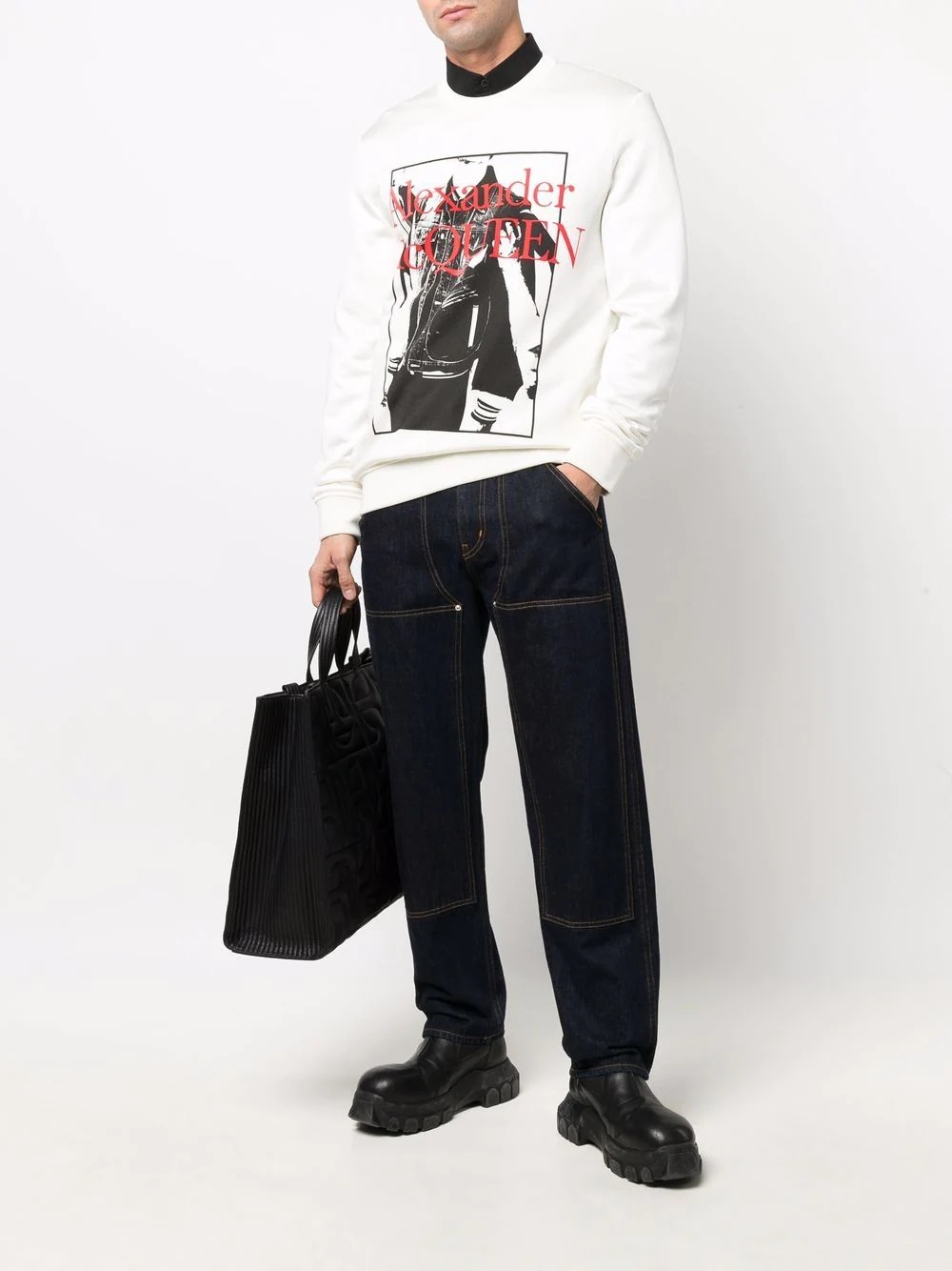 graphic logo-print crew-neck sweatshirt - 2