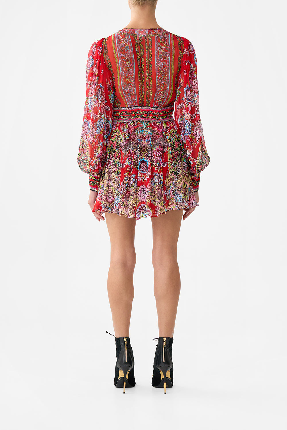 SHORT DRESS WITH BLOUSON SLEEVE - 3