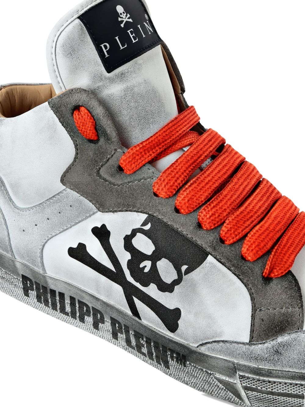 skull-motif hi-top sneakers - 4