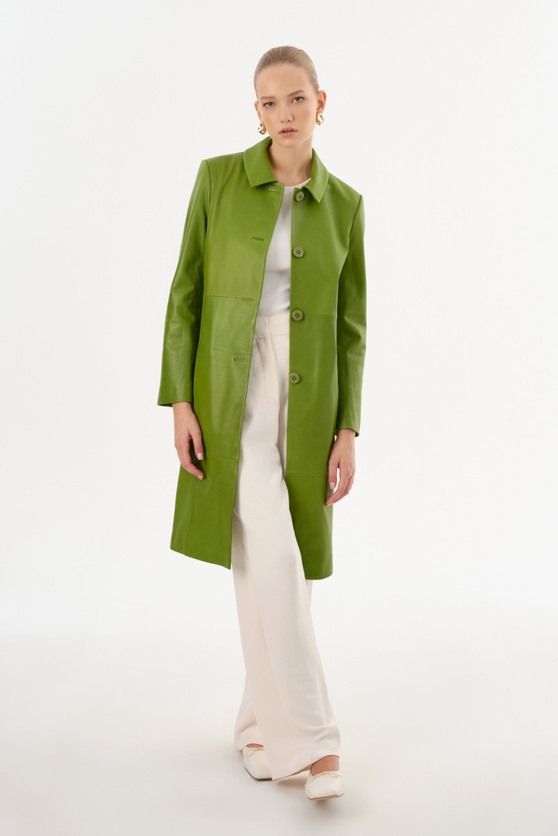 BELEN | Longline Leather Coat 1