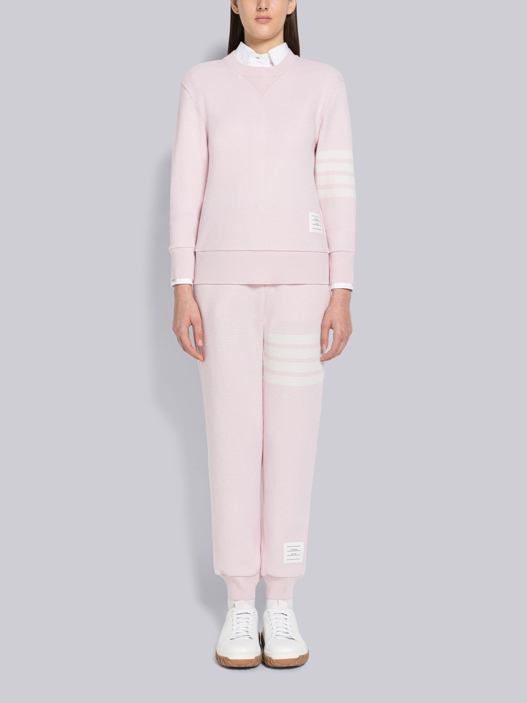 Cashmere Wool Waffle 4-Bar Sweatpants - 4