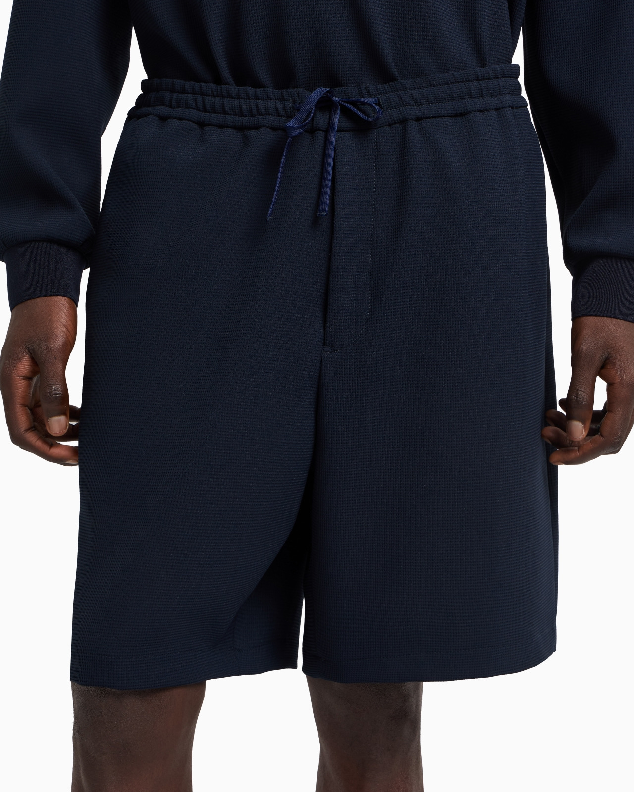 ICON 3D PIQUÉ-EFFECT CRÊPE JERSEY BERMUDA SHORTS - 5