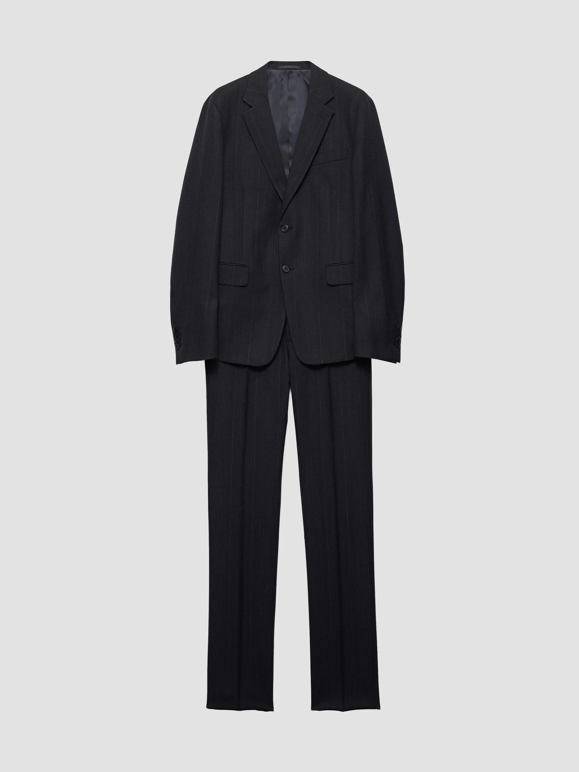 Men's Single-Breasted Wool Suit - Blue - 1
