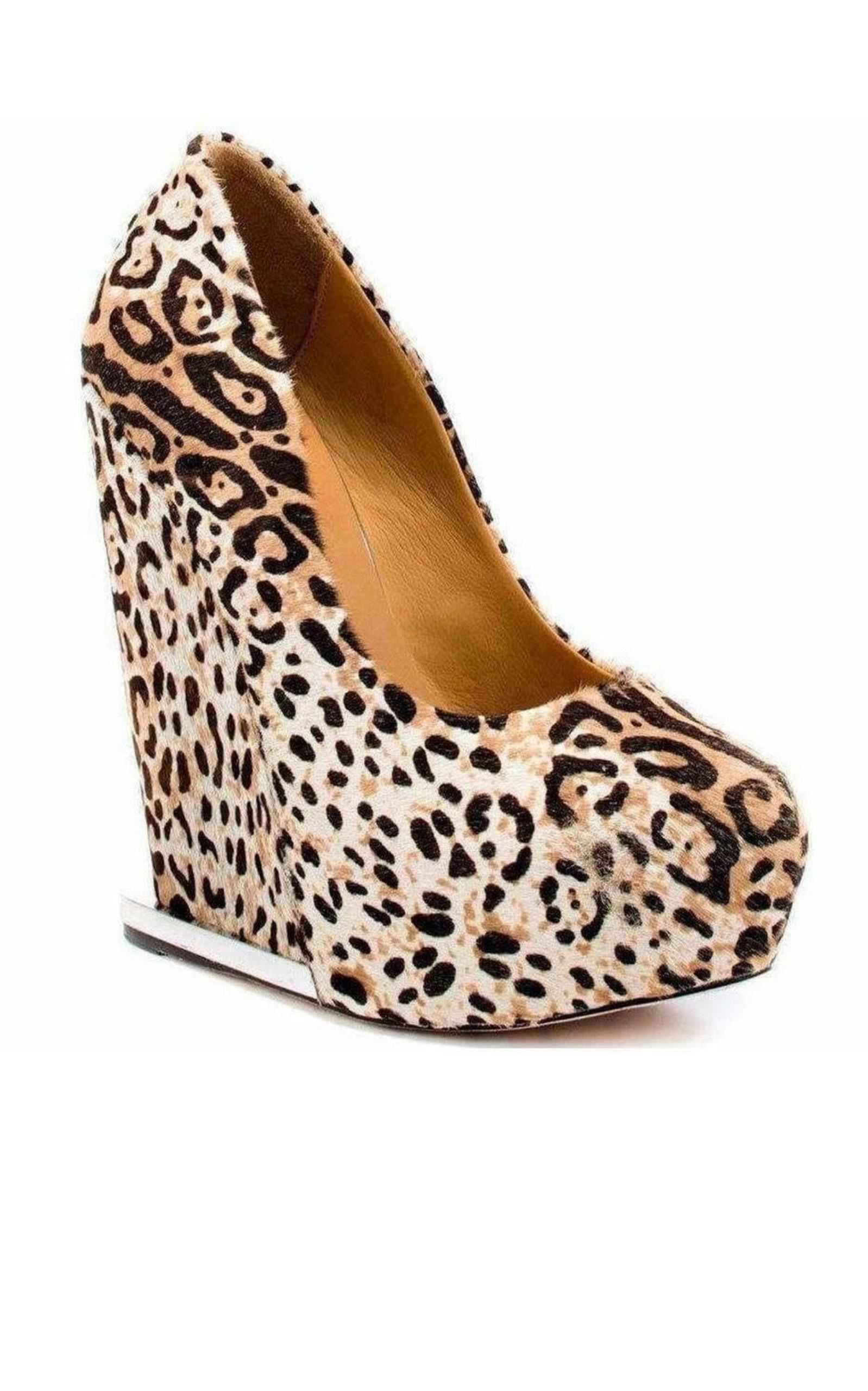 L.A.M.B. - Leopard Print Leather Wedge - 2