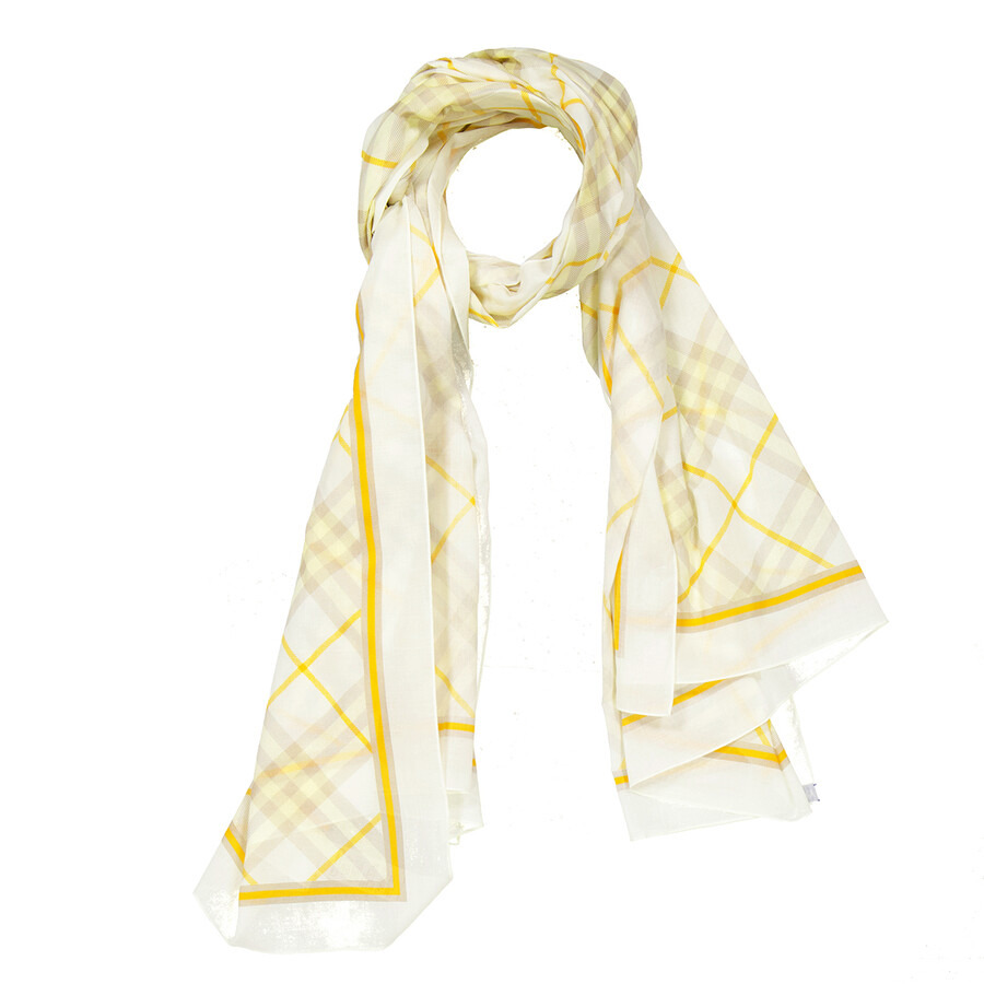 Burberry Check Pattern Cotton Scarf - 6