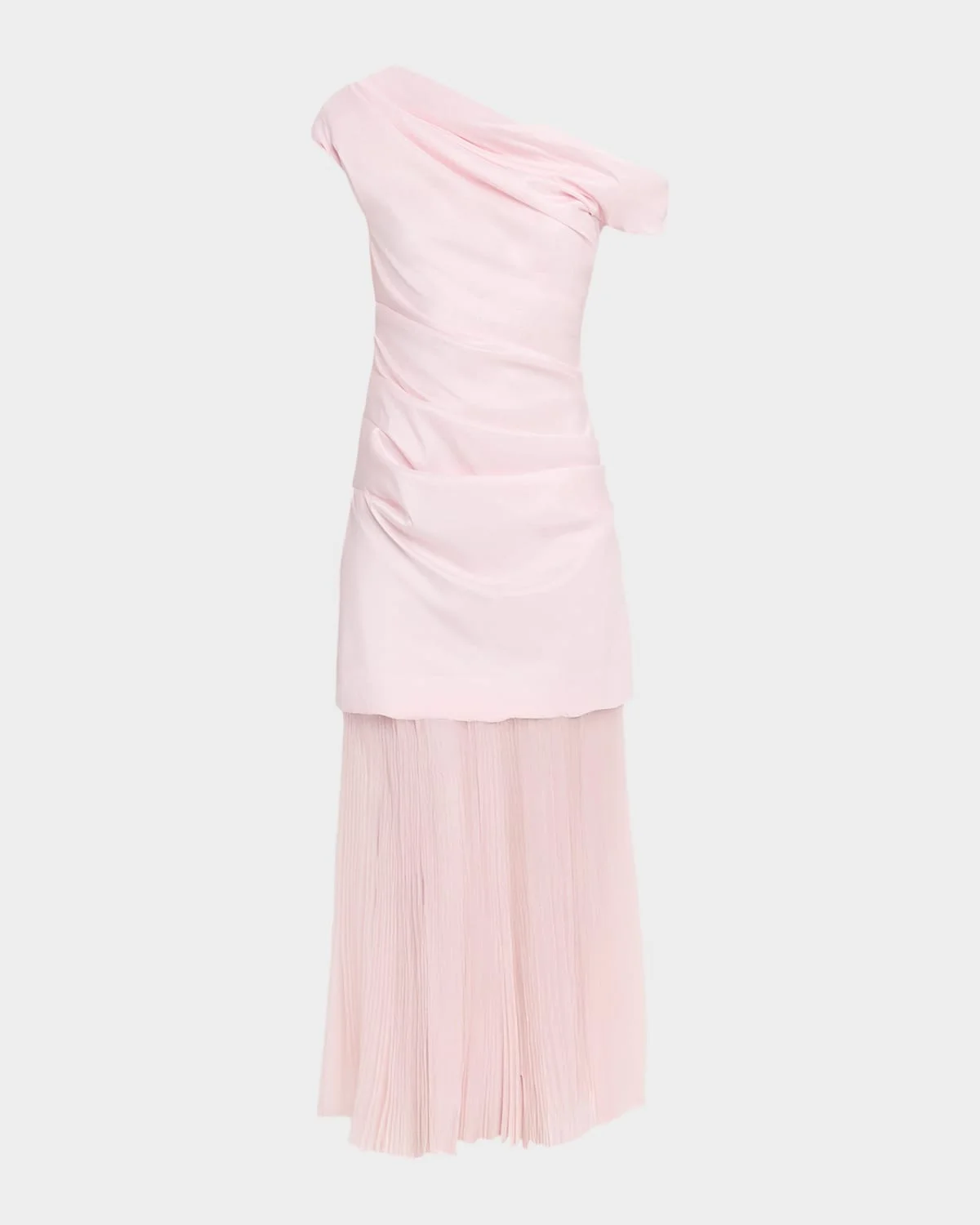 Ammalie Asymmetric Combo One-Shoulder Midi Dress - 1