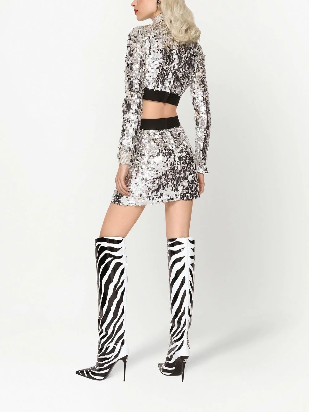 cropped sequin-embellished top - 4