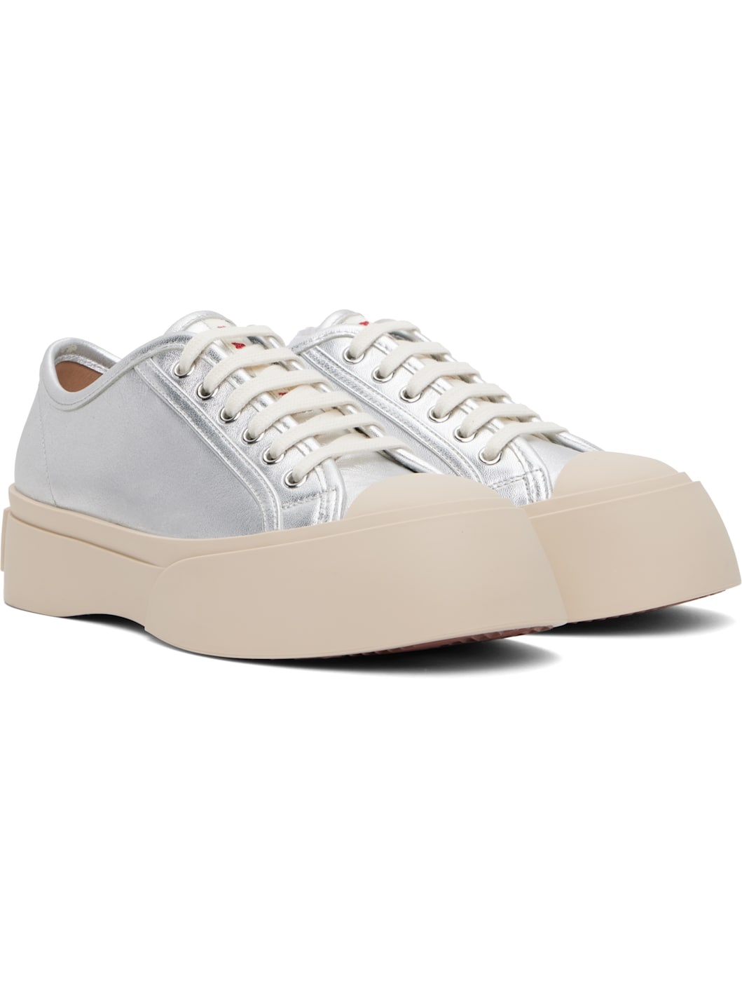 Silver Pablo Lace-Up Sneakers - 4
