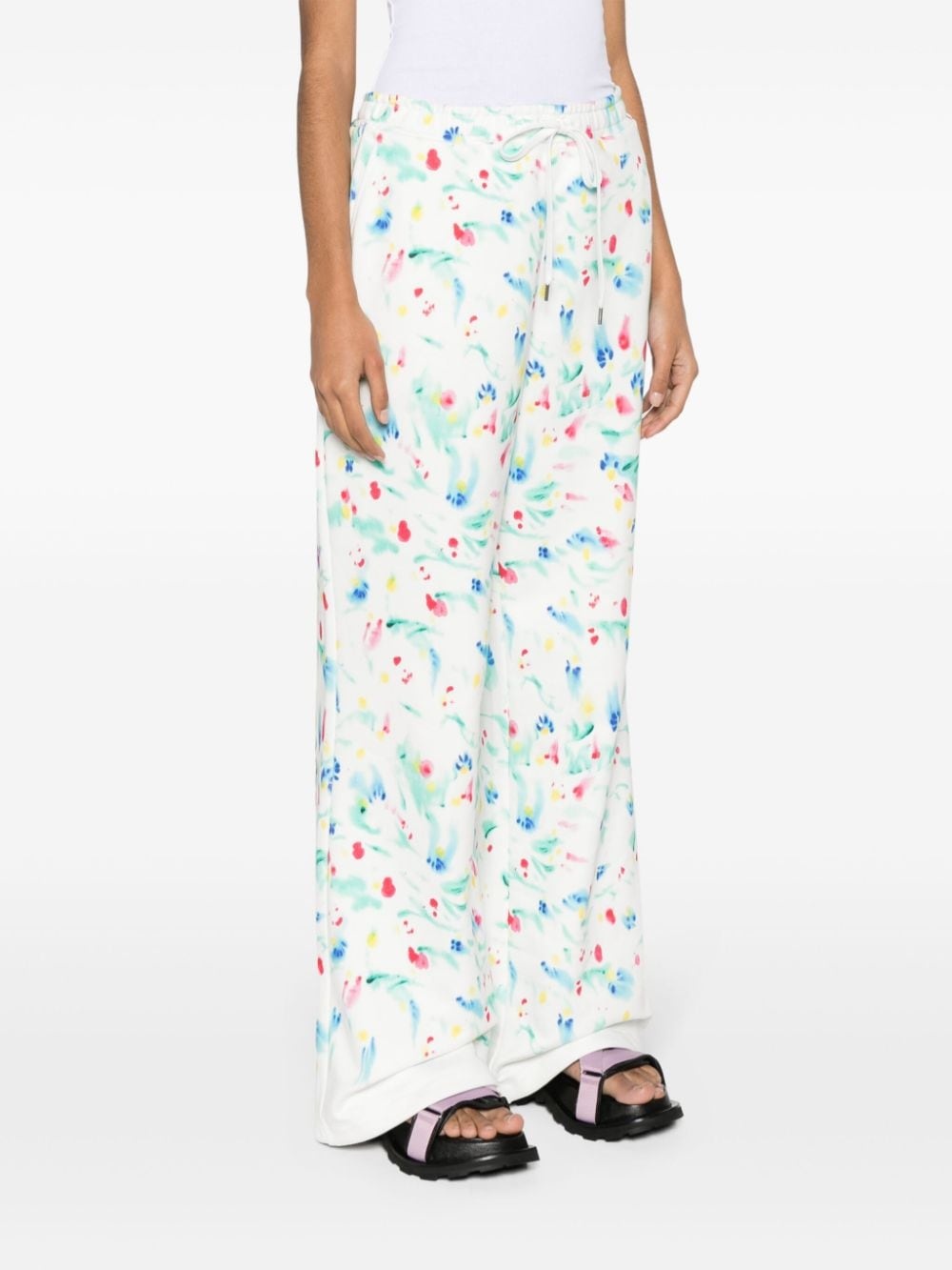 floral-print cotton track pants - 3