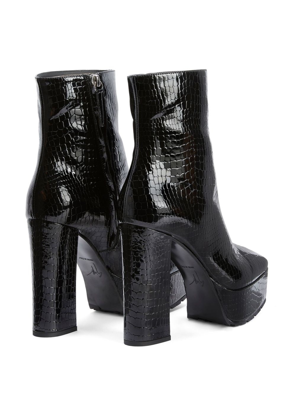 Morgana 120mm crocodile-effect ankle boots - 3