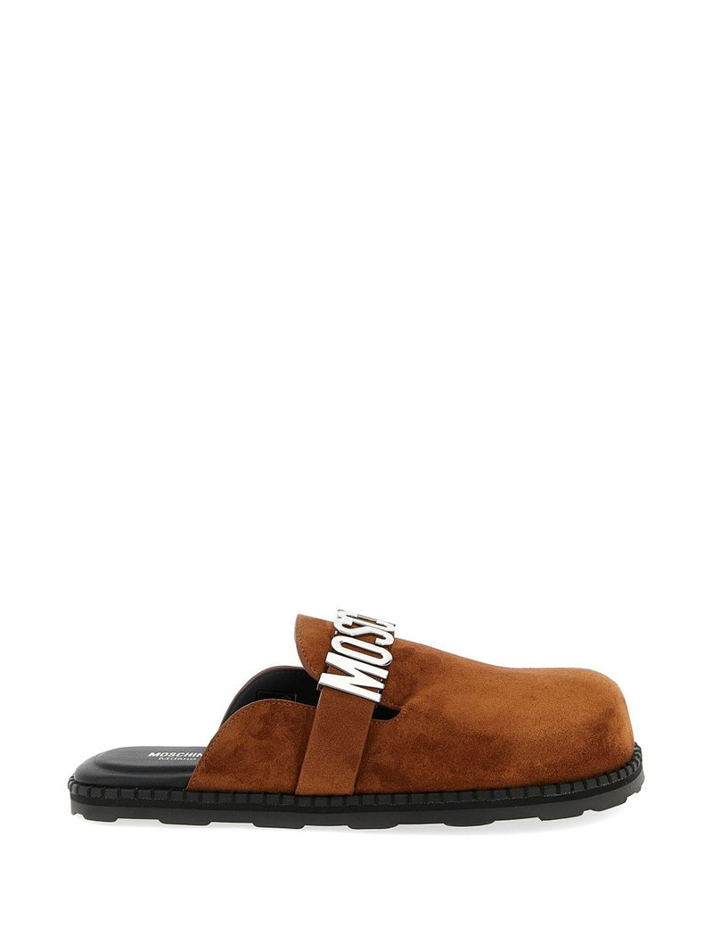 lettering logo-strap mules 1