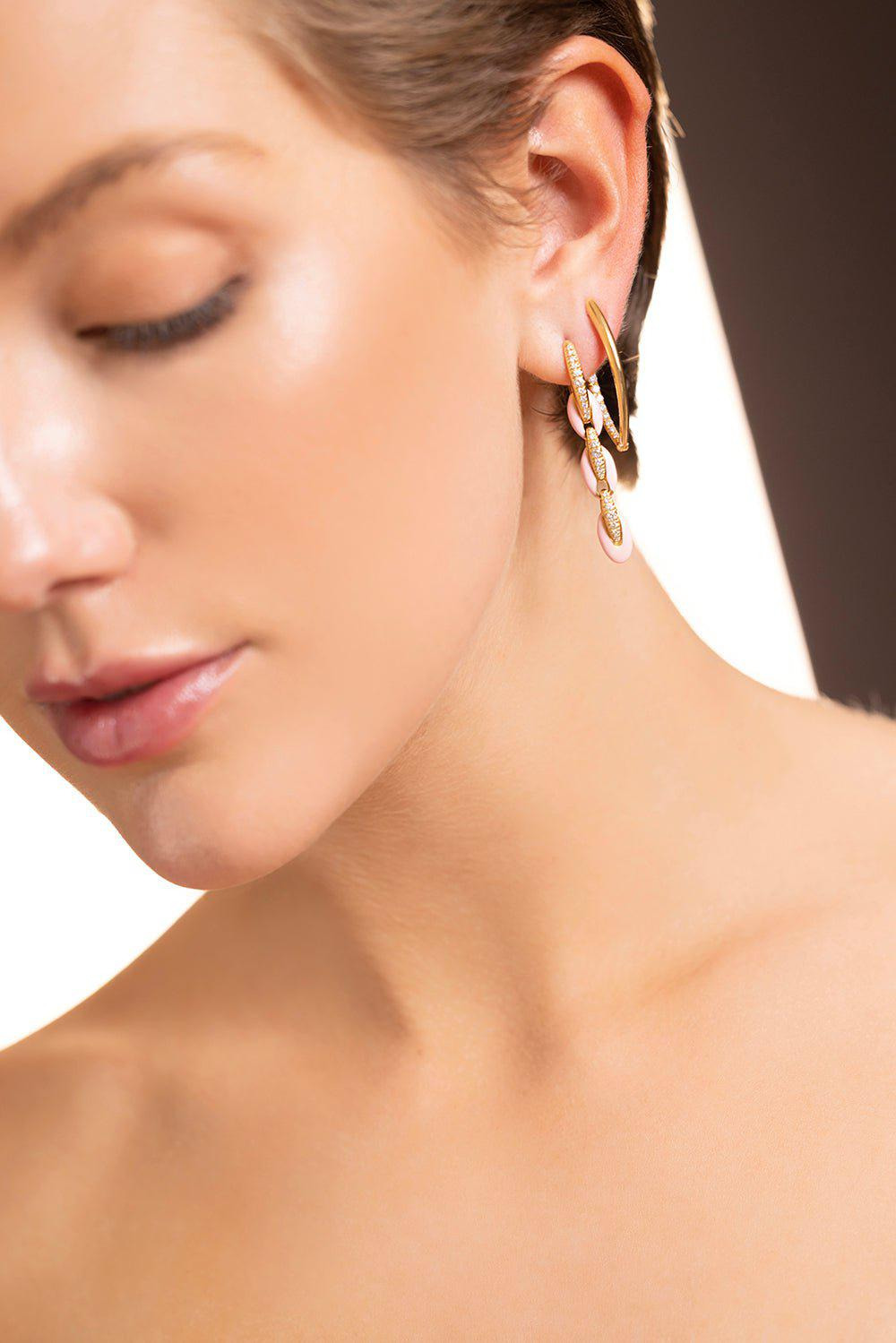 Large Cristina Partial Diamond Earrings - 2