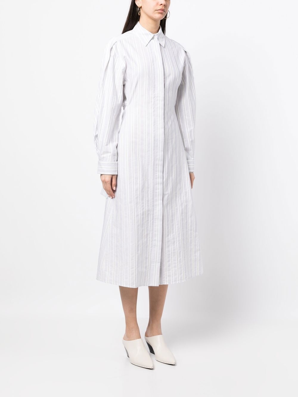 vertical-stripe shirt dress - 3