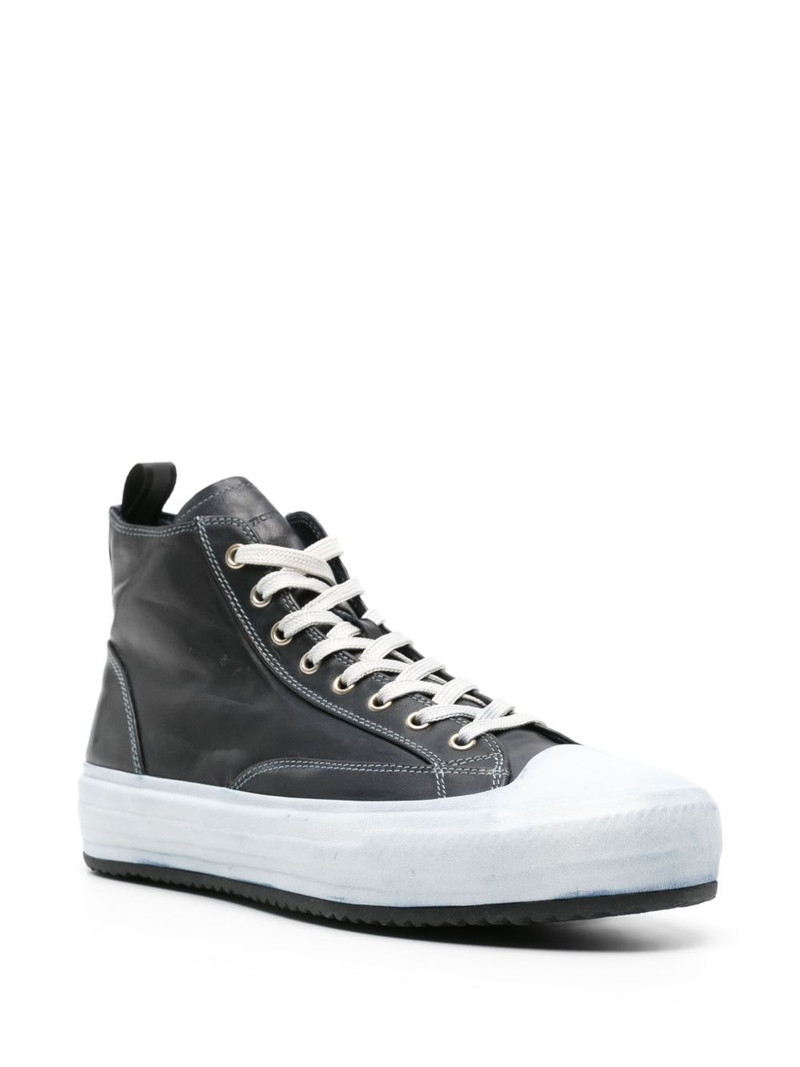 OFFICINE CREATIVE distressed-effect leather sneakers outlook