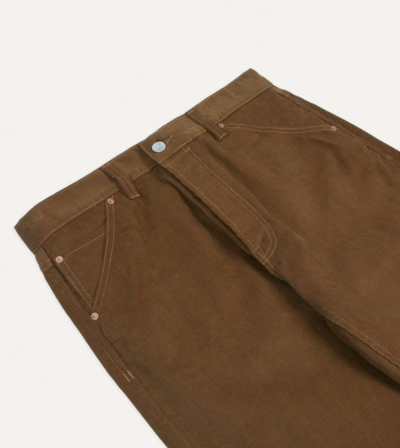 Tan Japanese Selvedge Needlecord Five-Pocket Trousers 4