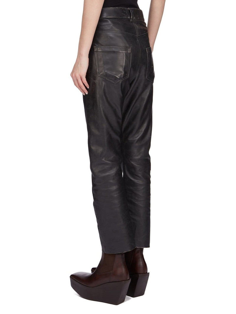 Black Hollywood Detroit Cut Leather Pants 3