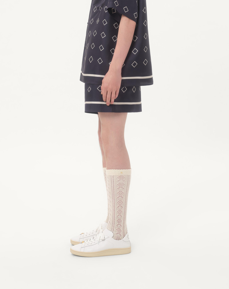 SILK TWILL BERMUDA SHORTS WITH ALL-OVER OPTICOOL PRINT 4