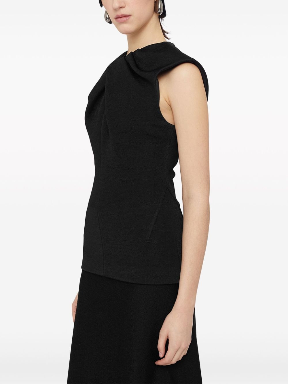 pleat-detailing sleeveless top - 4