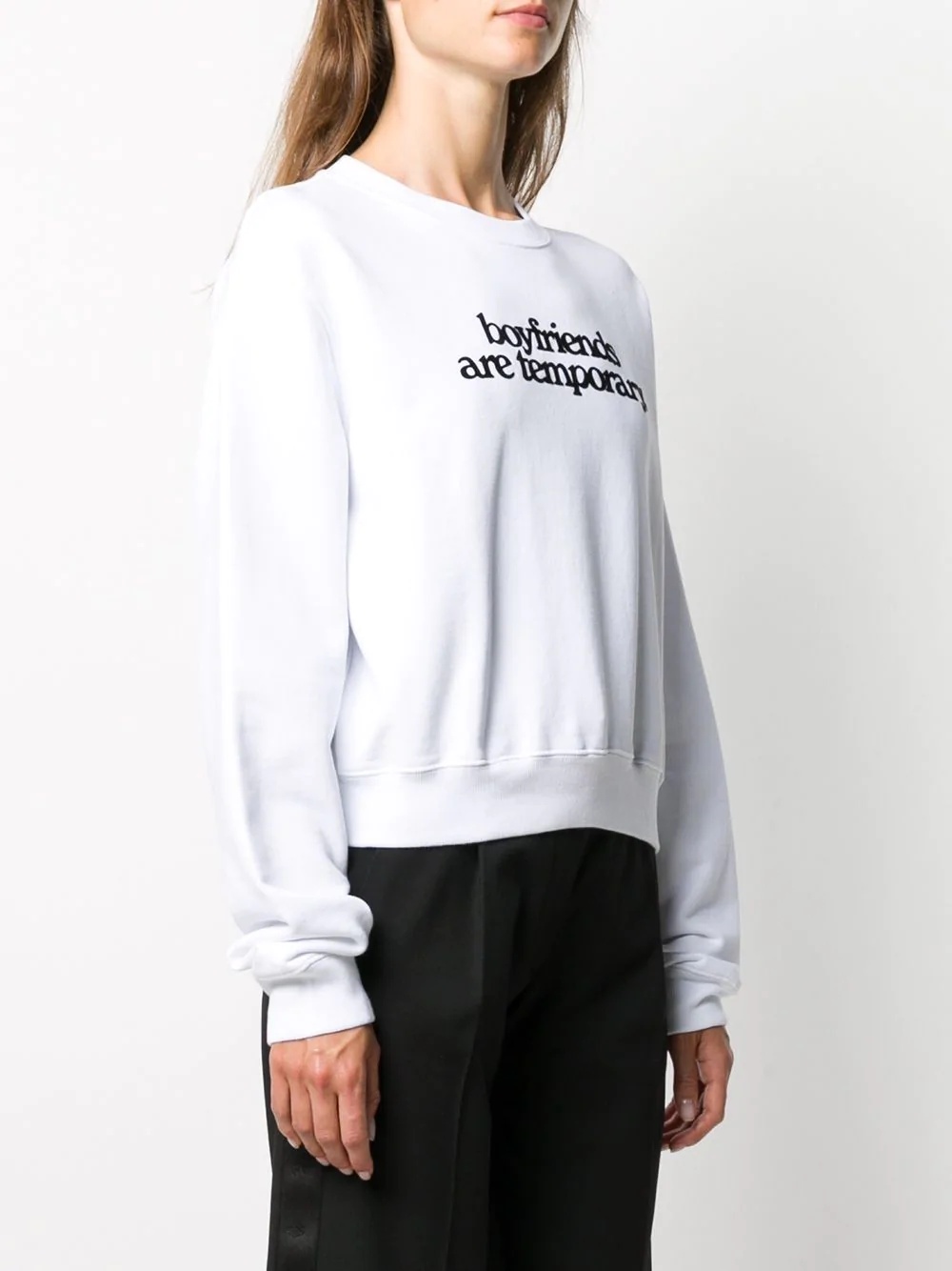 Boyfriends print cropped sweatshirt - 3