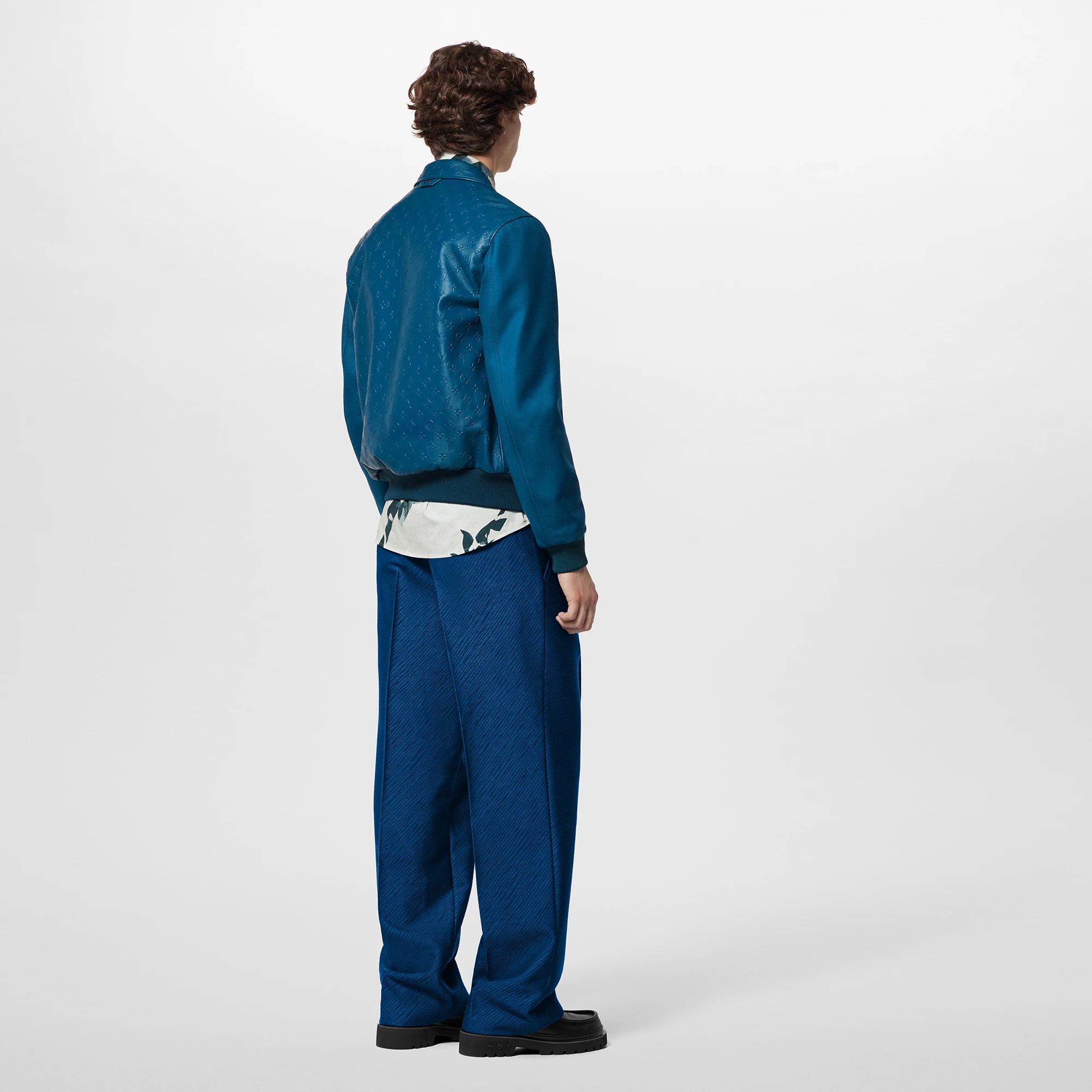 Monogram Embossed Leather And Wool Blouson - 3