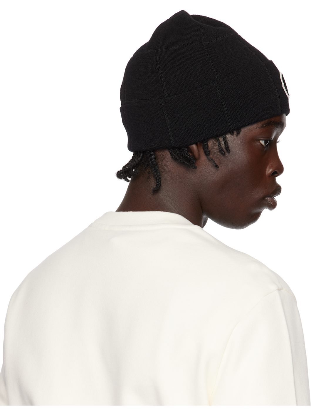 Moncler x Palm Angels Black Logo Beanie - 3