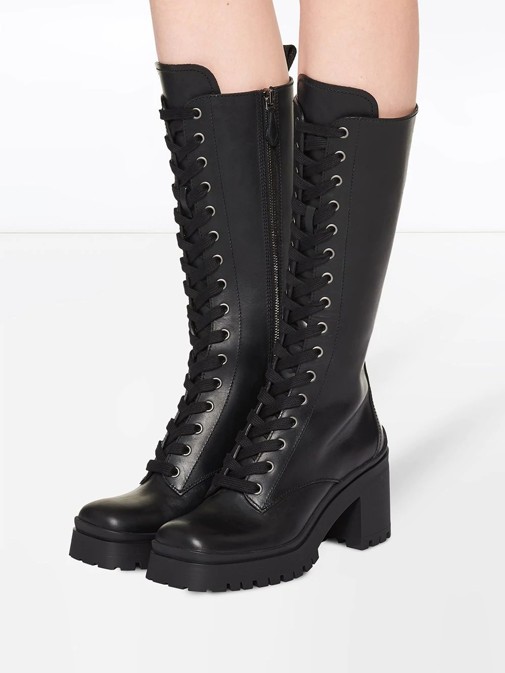 military-style knee-high boots - 4