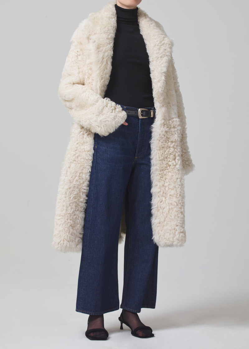 Etta Shearling Coat In Winter White Toscana 3