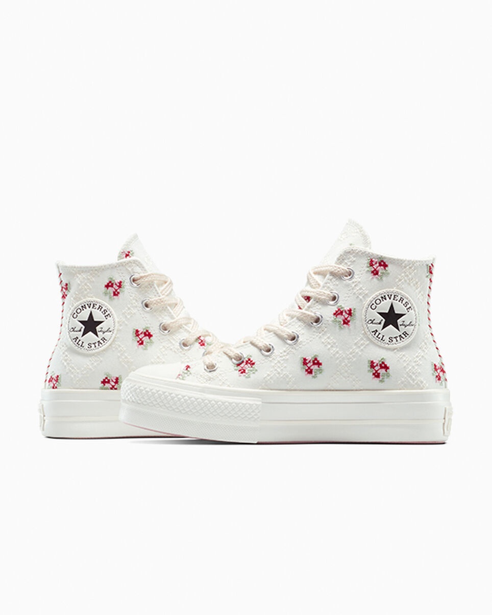 Chuck Taylor All Star Lift Platform Rose Cross Stitch - 6