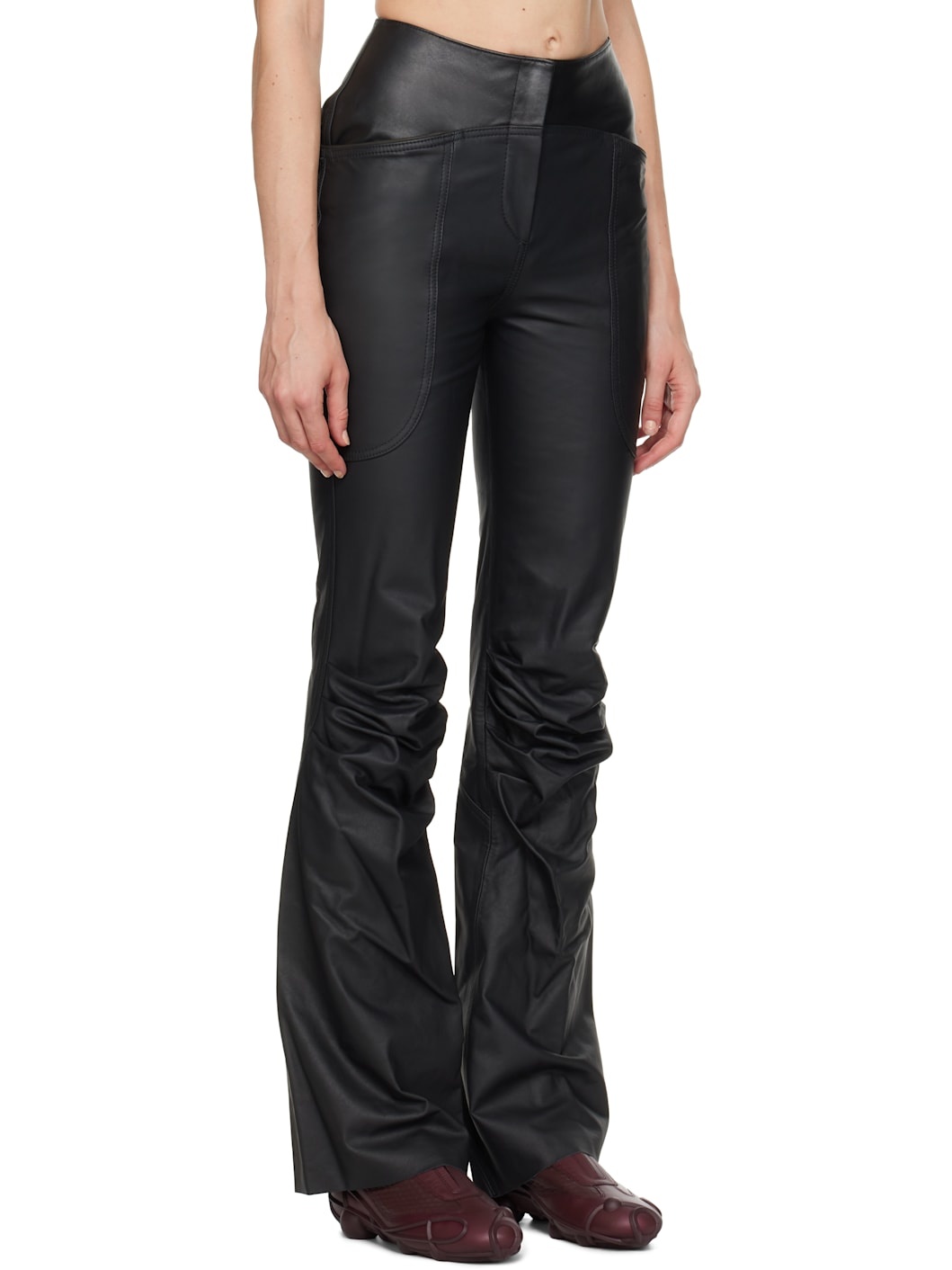 Black Kiko Kostadinov Edition Eero Leather Trousers - 2