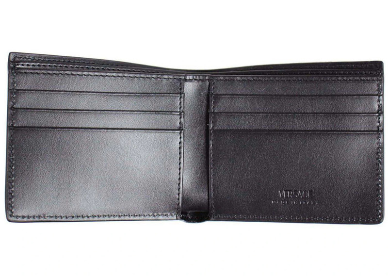 VERSACE Versace Greca Bi-Fold Wallet Black/Blue outlook