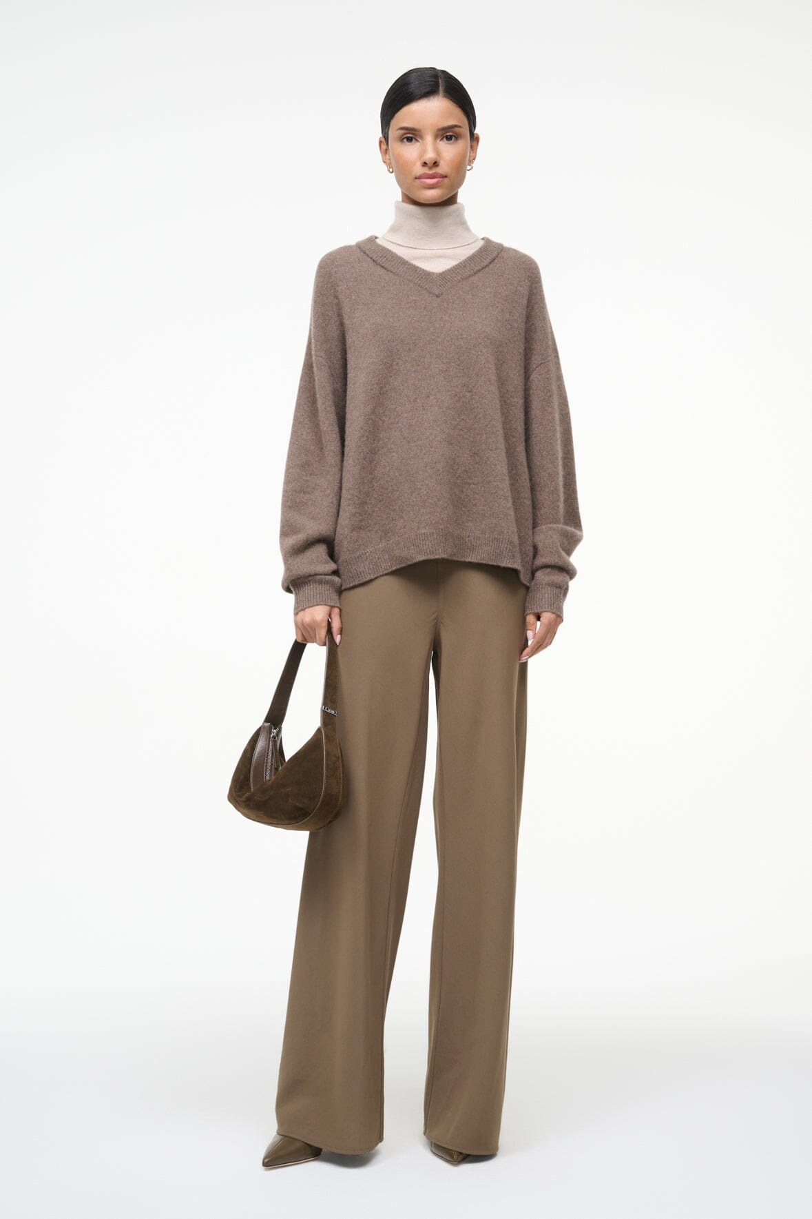 STAUD DORIS CASHMERE SWEATER TRUFFLE - 5