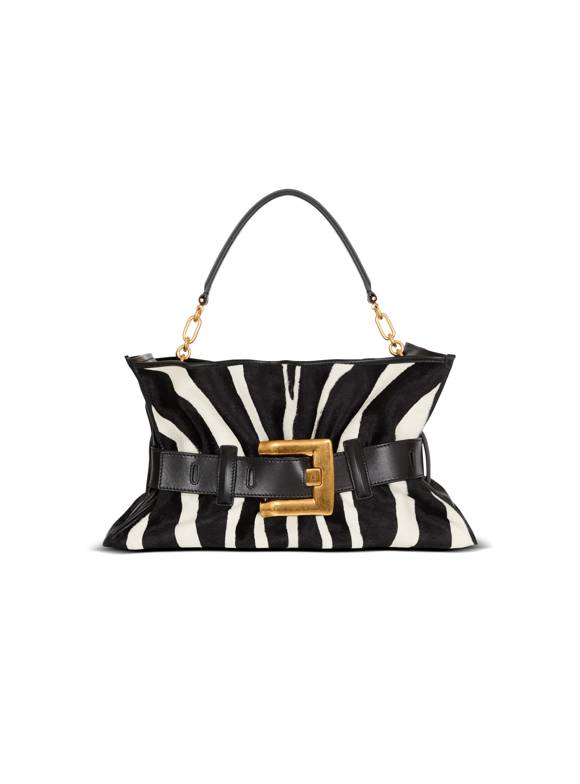 Medium Anthem bag in leather and zebra-print ponyskin - 1