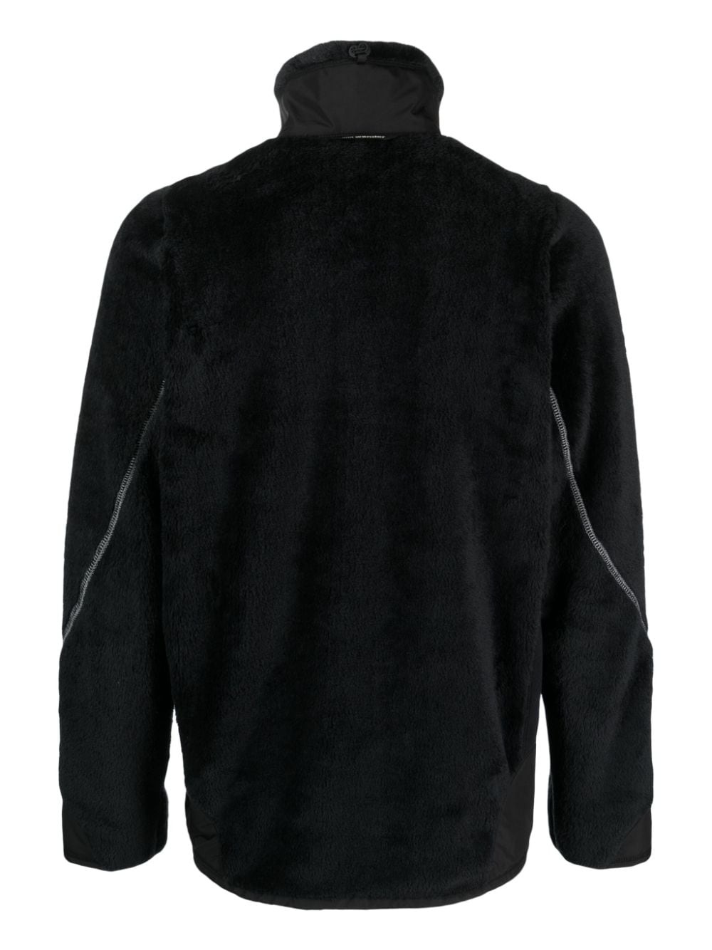 logo-embroidered fleece bomber jacket - 2