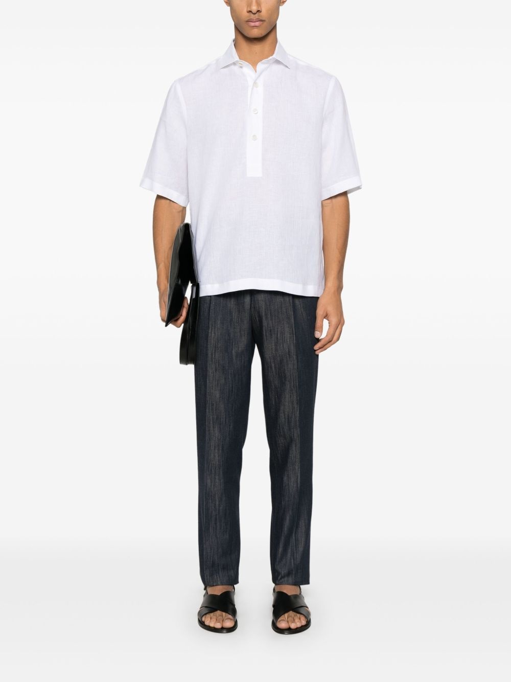 linen polo shirt - 2