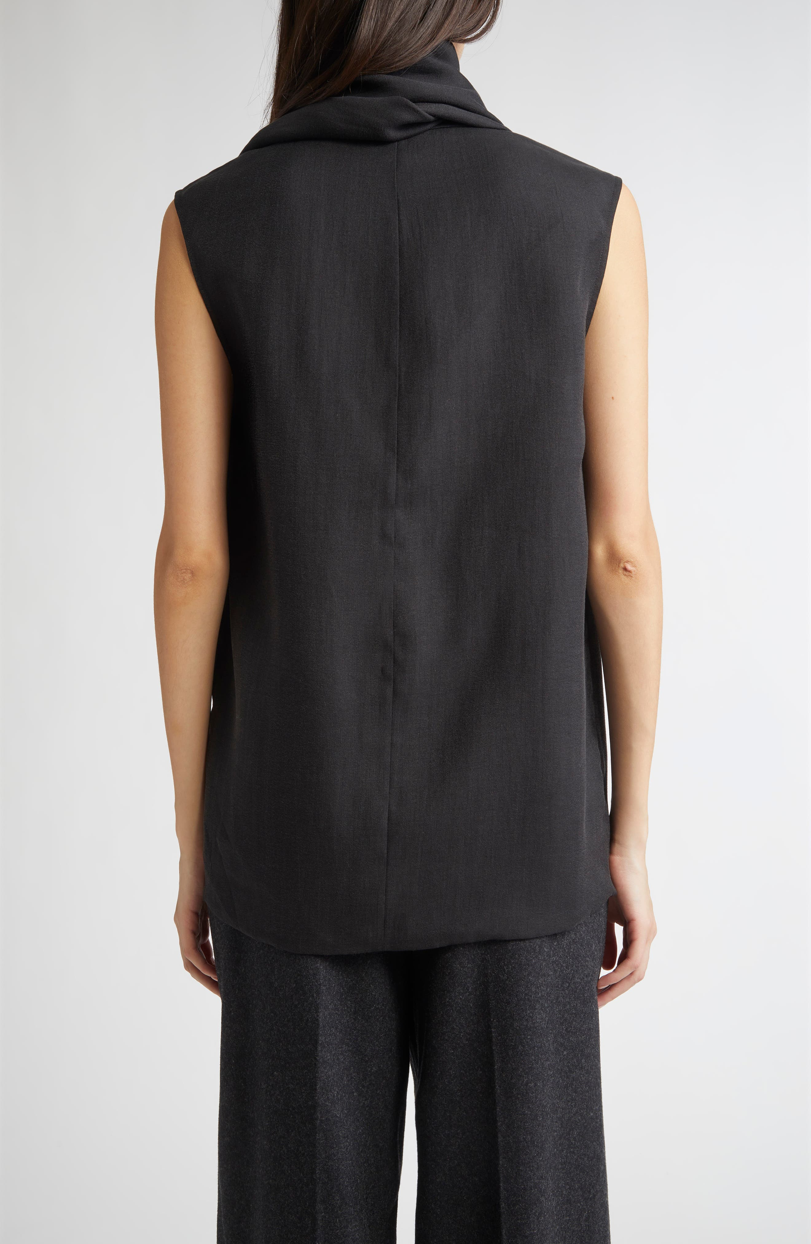 TOTEME Organza Scarf Blouse in Black at Nordstrom - 3